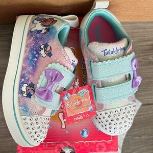 Skechers Twinkle Toes Unicorn Sneakers - Pink and Aqua